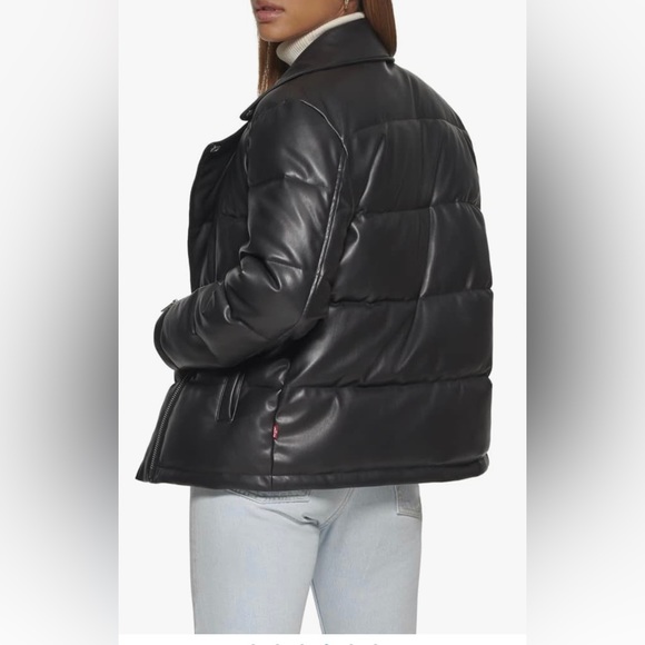 NWT Levi’s Breanna Faux Leather Puffer Jacket - Picture 2 of 11